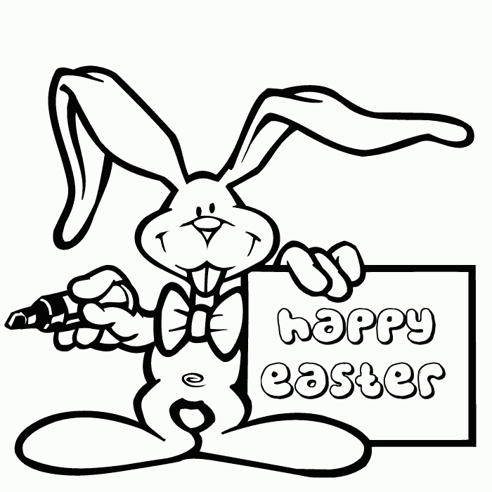Easter Bunny Coloring Pages 9 | Free Printable Coloring Pages