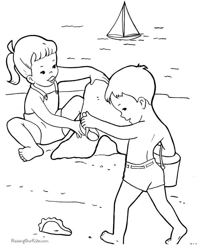 kids beach Colouring Pages (page 3)
