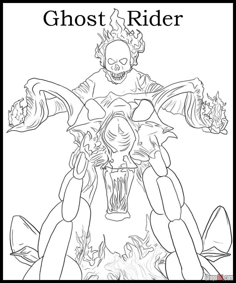 pictures of ghostrider Colouring Pages