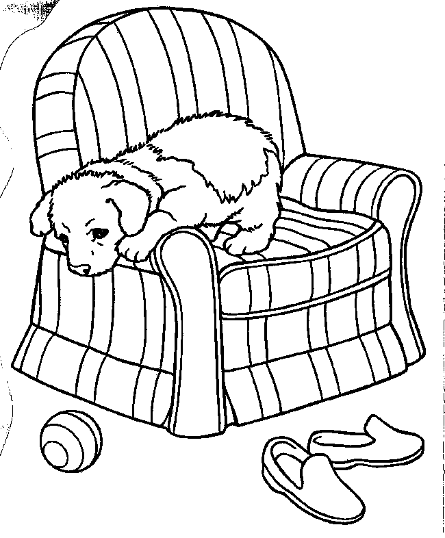 Puppies Coloring Pages For Kids - Free Printable Coloring Pages 