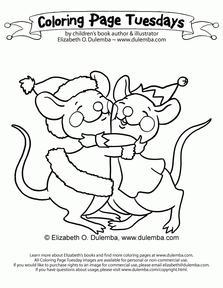 dulemba: Coloring Page Tuesday - Christmas Mice!