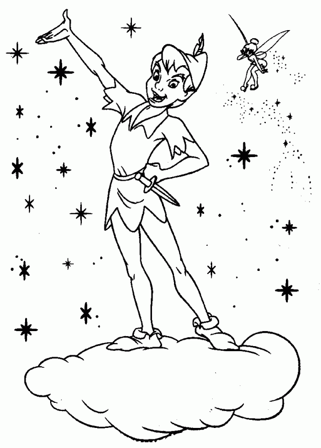 Peter Pan And Tinkerbell Coloring Pages Coloring Pages Coloring 