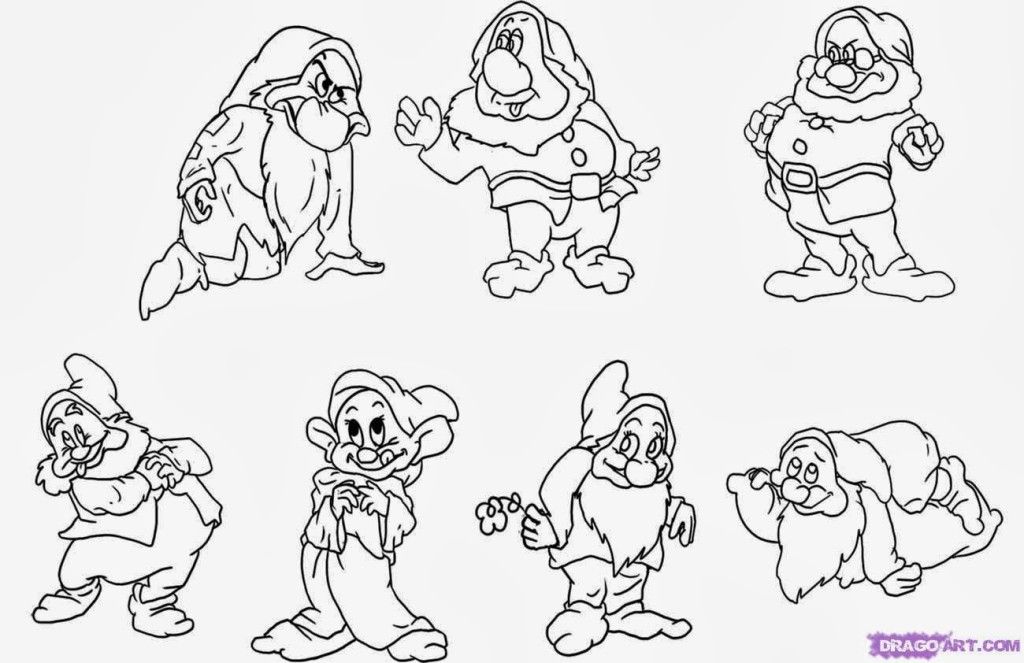 New Seven Dwarfs Coloring Pages | Laptopezine.