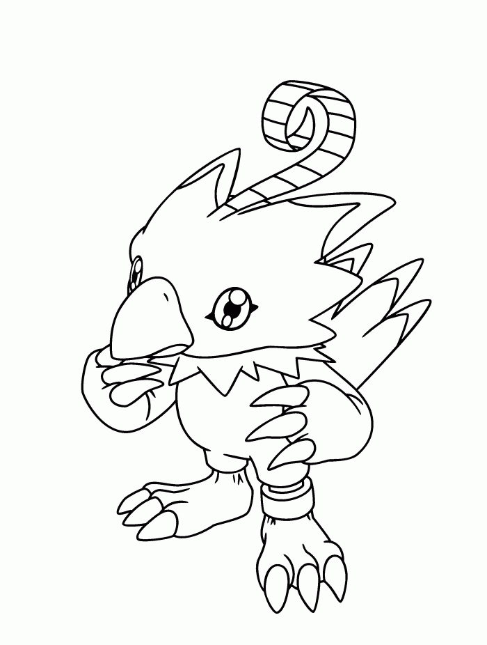 Biyomon Digimon Coloring Pages - Digimon Cartoon Coloring Pages 