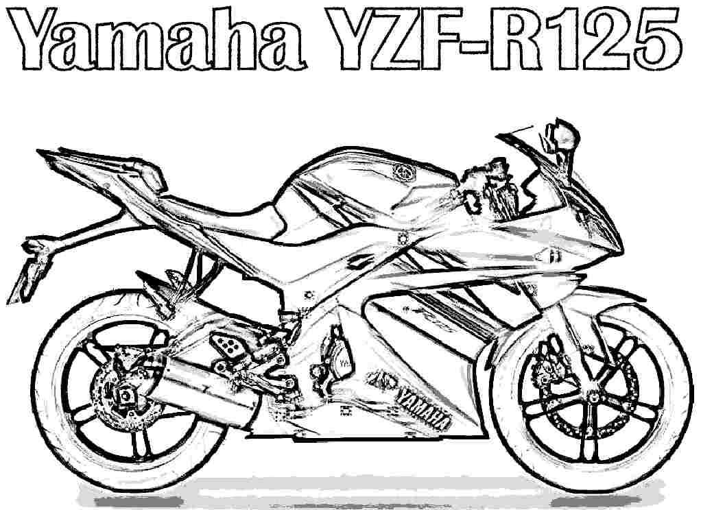 Free Colouring Sheets Transportation Motorcycle For Little Kids #