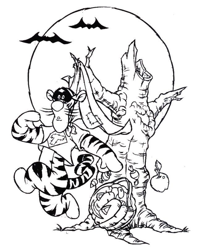 tigger halloweem Colouring Pages