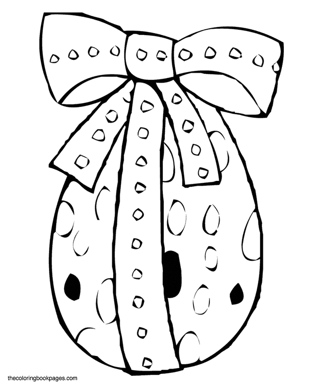 easter egg with ribbon and bow eggs coloring book pages