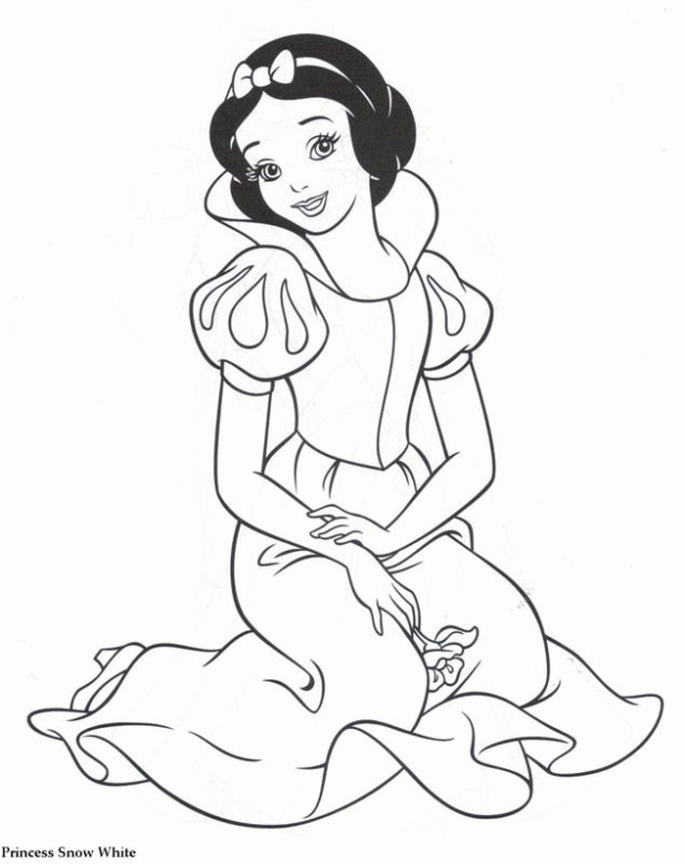 Princess Snow White de colorat. Planse de colorat cu printese 