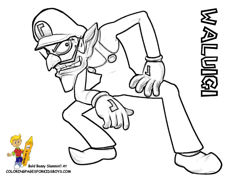 Waluigi Coloring Pages Images & Pictures Becuo Coloring Home