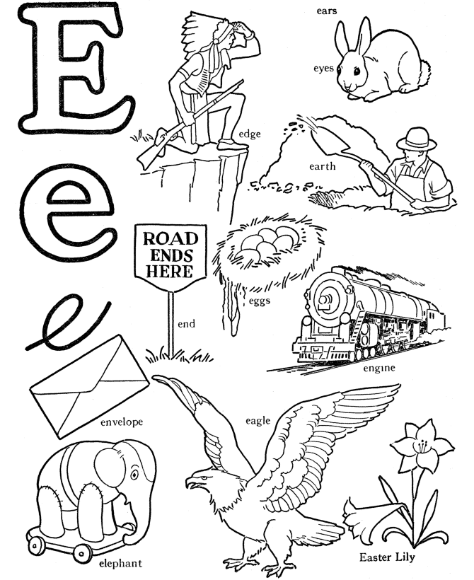Letter E Coloring Pages Preschool - Coloring Home