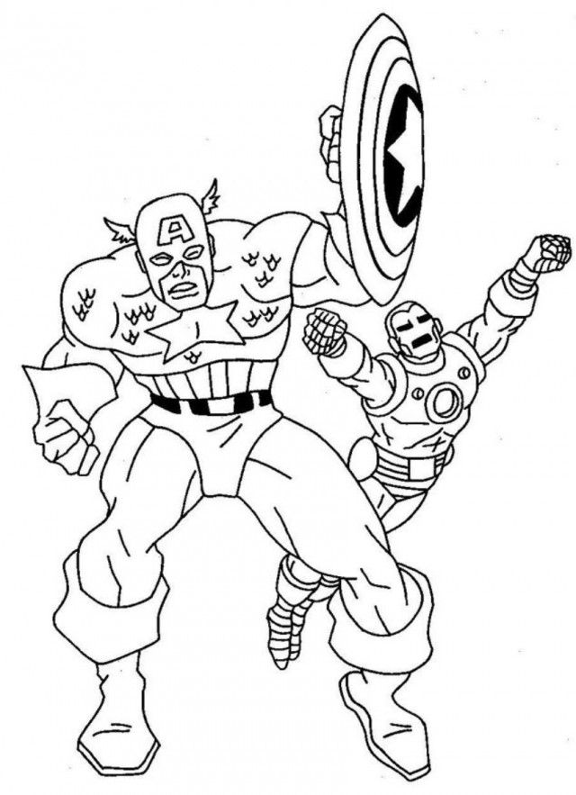 Download Ironman And Captain America Coloring Pages For Kids Or 