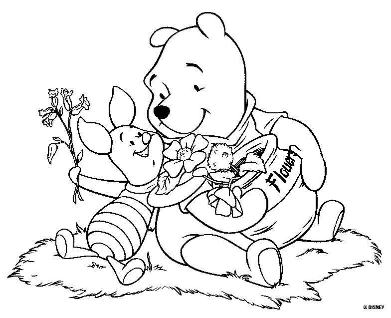 Coloring Pages Free Printable Disney Winnie The Pooh Easter 