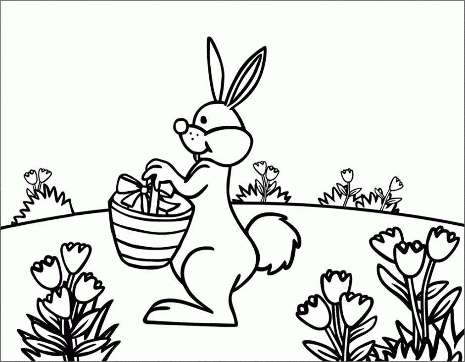Rabbits Coloring Pages Rabbit In The Garden Coloring Page Kids 
