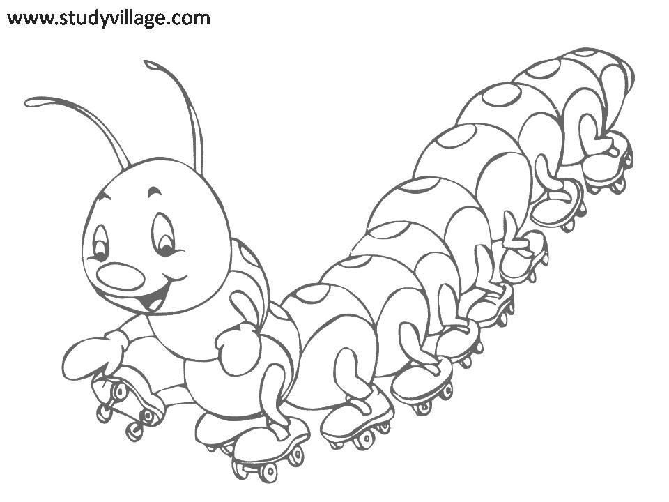 Funny Insects printable coloring page for kids 18: Funny Insects 
