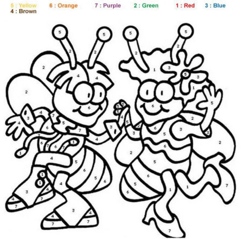 bees coloring by numbers - games the sun | games site flash games 