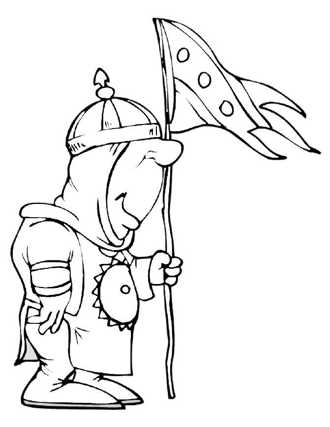 Knight with Flag Cloring Page