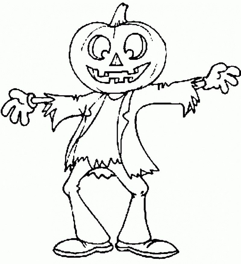 Spooky Halloween Costumes With Pumpkins Coloring Page - Kids 