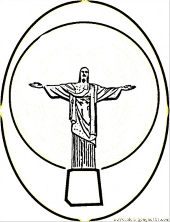 Coloring Pages Statue Of Christ In Brazil (Countries > Brazil 