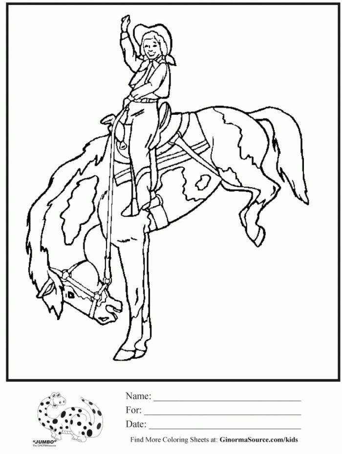 Girl Riding Horse Coloring Pages