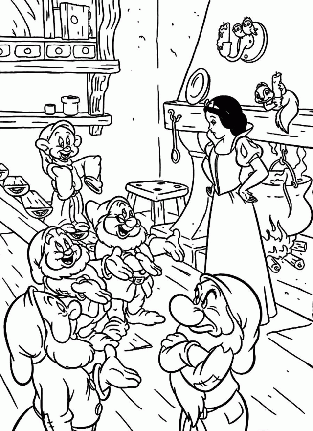 The Seven Dwarfs Coloring Pages 74070 Label Coloring Pages For 