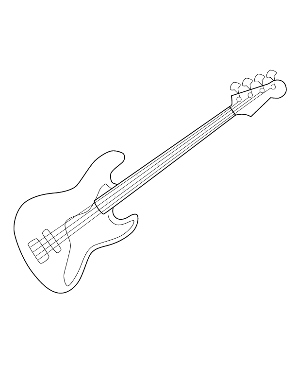 baseguitar Colouring Pages