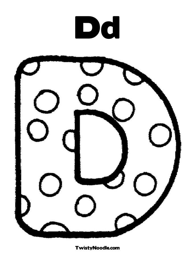 letter d dots Colouring Pages