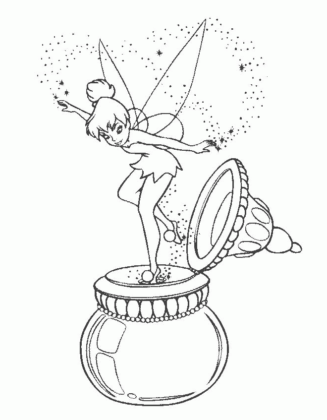 Tinkerbell Coloring Pages - Out of Wonder Vases >> Disney Coloring 