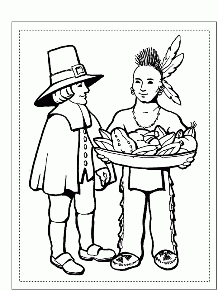 Native American Coloring Page For Kids