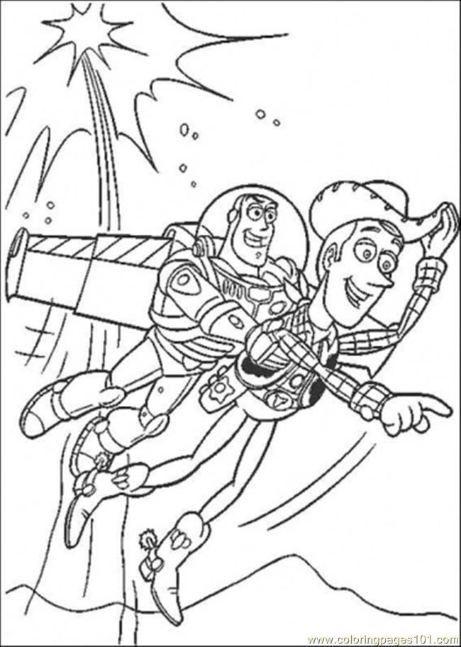 Coloring Pages Sheriff Woody And Buzz Lightyear (Cartoons > Toy 