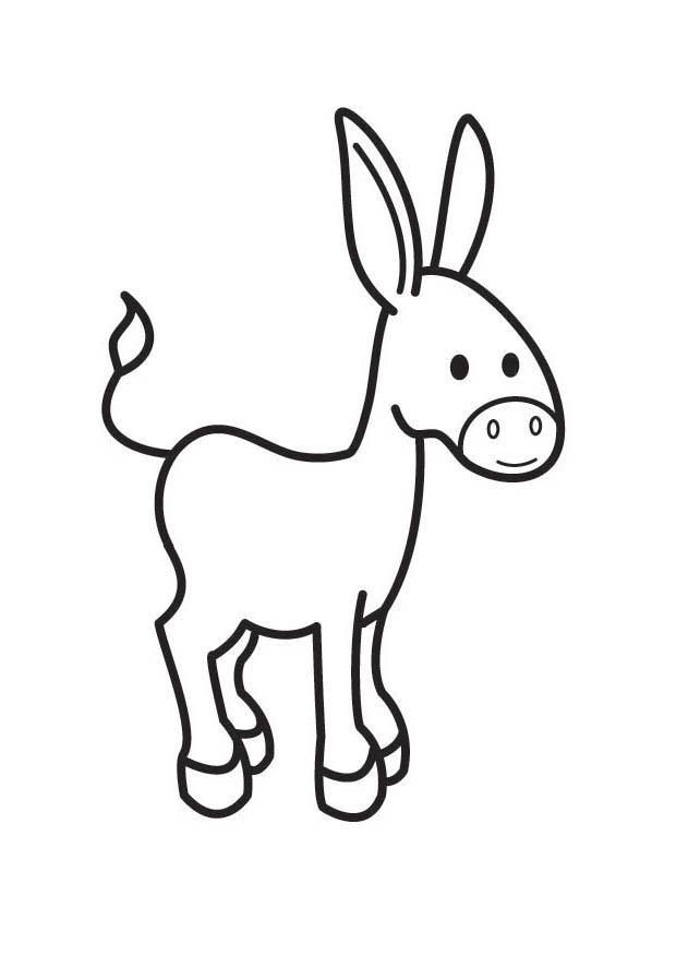 Coloring page donkey - img 17942.