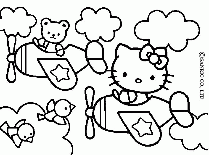 pretty hello kitty Colouring Pages