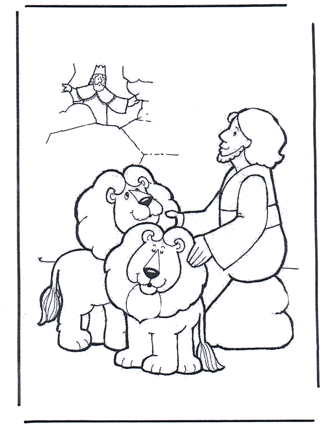 Bible coloring pages - Daniel & lions | Bible story colouring picture…