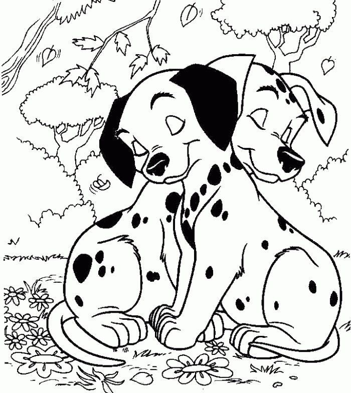 Cute Sleeping Dalmatian Coloring Page | Kids Coloring Page