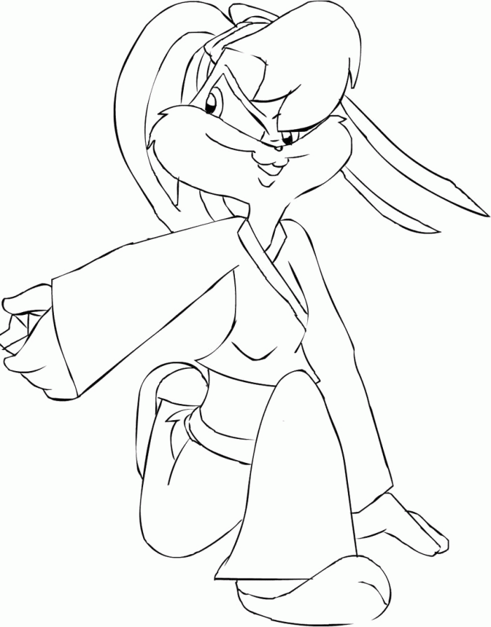 Lola Bunny The Karate Coloring Pages Looney Tunes Cartoon Coloring Home