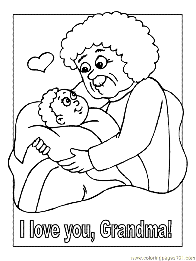Coloring Pages Grandma001 (Cartoons > Others) - free printable 