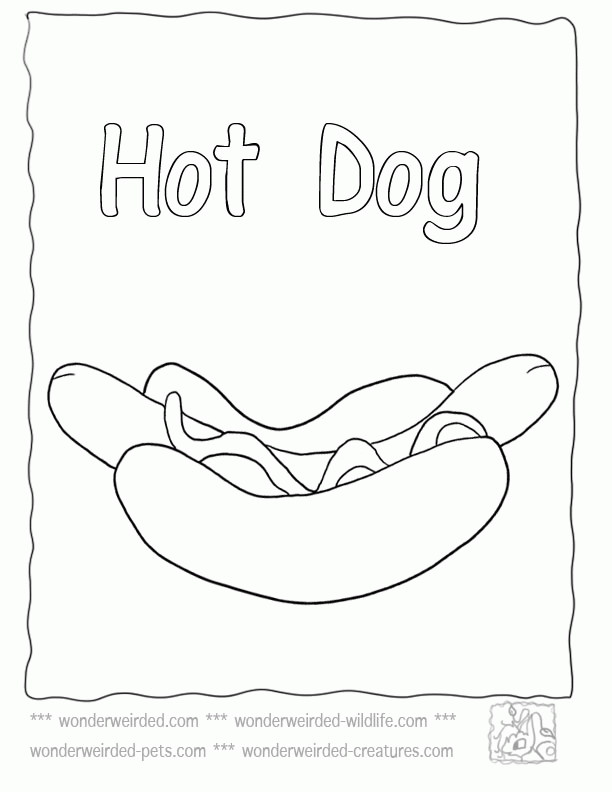 Hot Dog Coloring Pages Food, Echo's Free Food Coloring Pages of 
