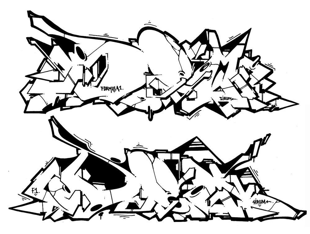graffiti monster Colouring Pages