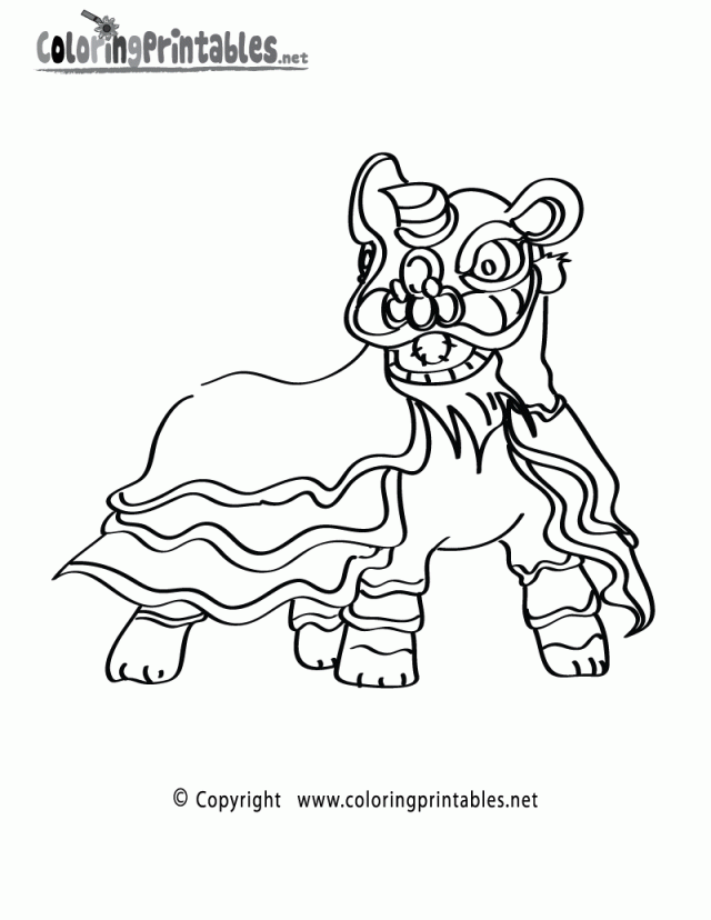 Chinese Lion Coloring Page A Free Fantasy Coloring Printable 