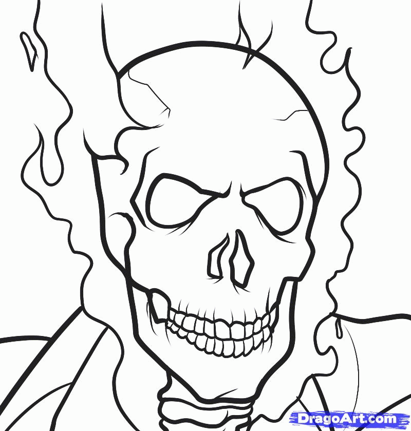 How to Draw Ghost Rider, Ghost Rider, Step by Step, Marvel 