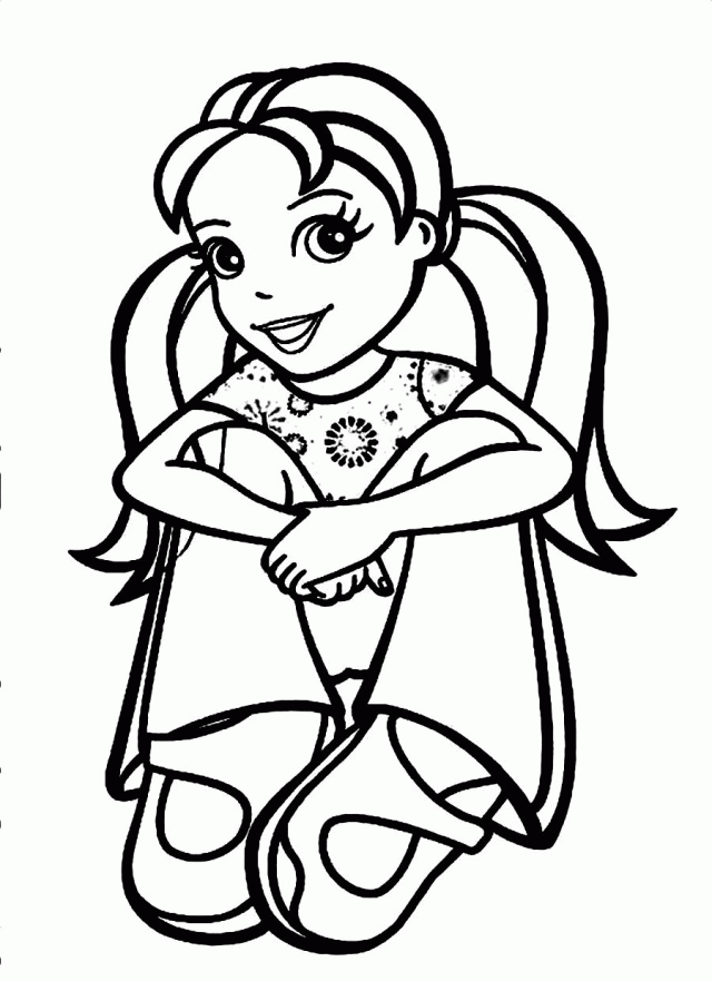 Download Polly Pocket With Her Relax Pose Coloring Pages Or Print 