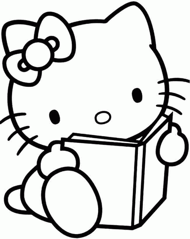 Coloring Sheets Cartoon Hello Kitty Free For Toddler #