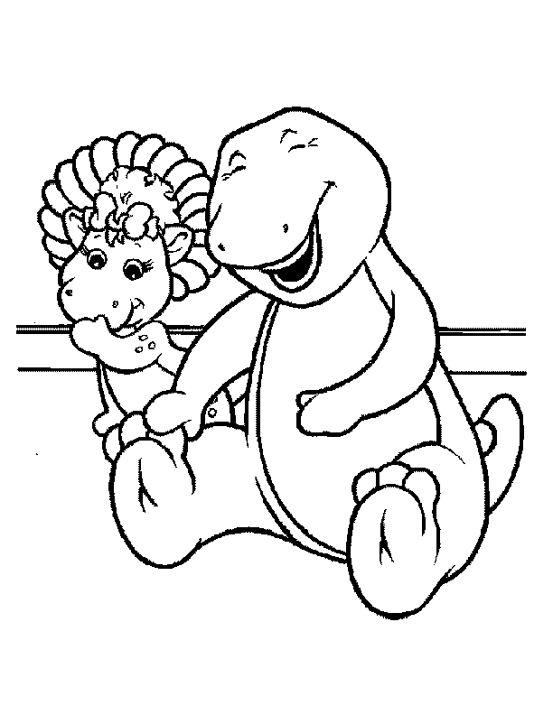 coloring pages - Cartoon » Barney (574) - Barney and Baby Bop