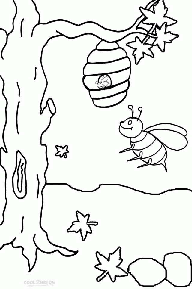Printable Bumble Bee Coloring Pages For Kids 