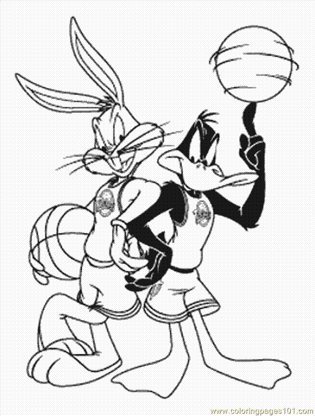 Coloring Pages Bugs Daffy (Cartoons > Daffy Duck) - free printable 
