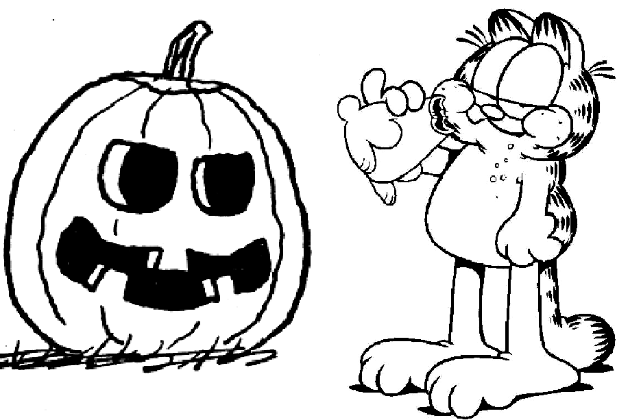 Garfield Halloween Coloring Pages - Coloring Home