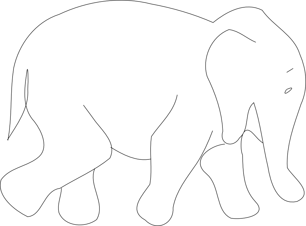 OnlineLabels Clip Art - Elephant Outline