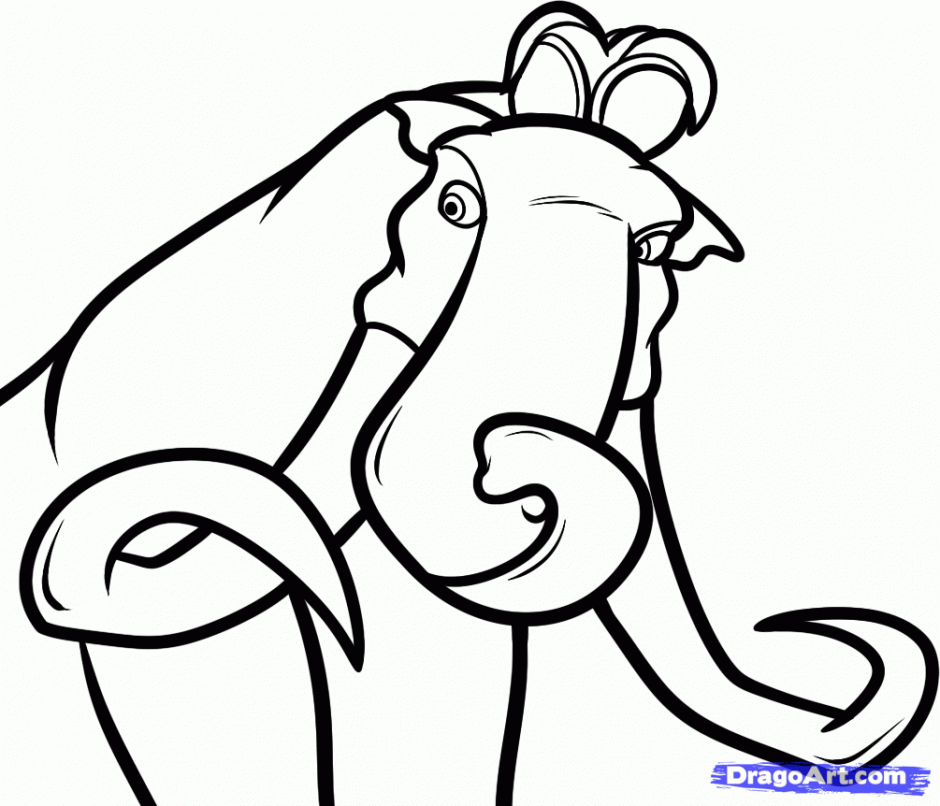 Manny Mammoth Ice Age Coloring Pages For Kids High Quality 95924 