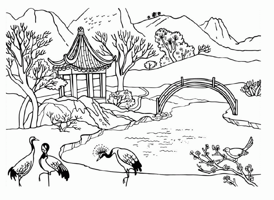 Landscapes Coloring Part 5 136111 Beautiful Coloring Pages For Adults
