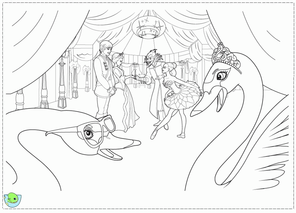 barbie dancing pink shoes Colouring Pages