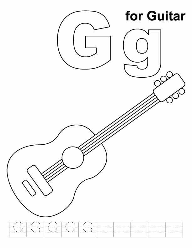 Guitar Coloring Pages Printable for Kids - Enjoy Coloring